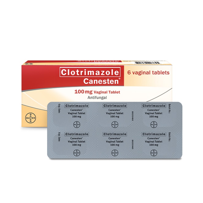 Clotrimazole Canesten 6 Vaginal Tablets 100mg Pack & Foil